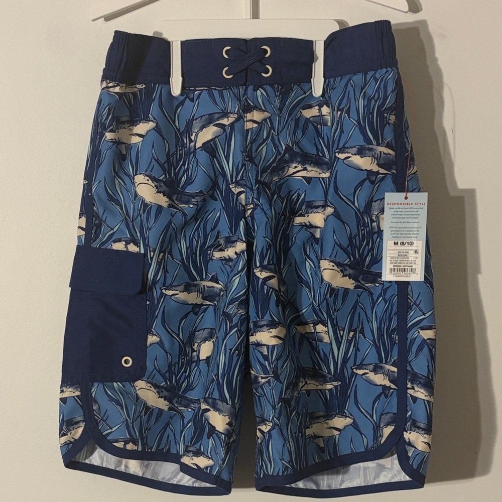 Target Blue and Beige Kids Swim Trunks